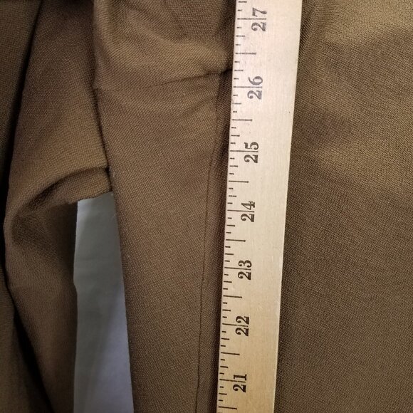 EILEEN FISHER Ponte Knit Pants Women L Pull on Cropped Crepe Stretch Cocoa Brown - Picture 12 of 12